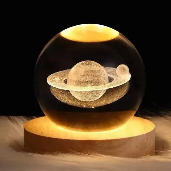 3D Crystal Moon Lamp USB Night Light Creative Gift Galaxy Saturn Moon Lamp For Home Decor